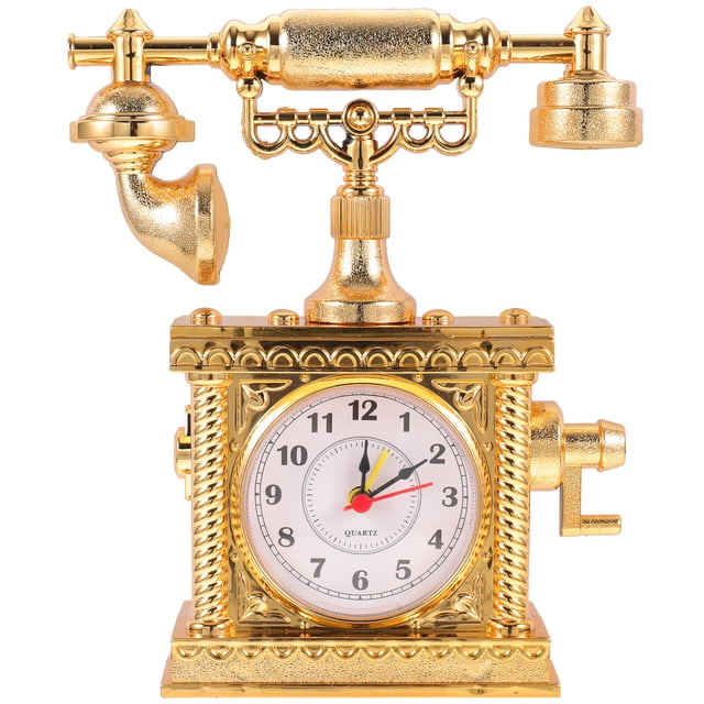 1Set Phone Prop Golden ABS Vintage Landline Phone For Movie Props Stage Show Decor