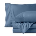 thumbnail image 1 of Bare Home Premium 1800 Collection Ensemble de Draps 3 Pcs, Très Grand Simple, Bleu Couronne, 1 of 10