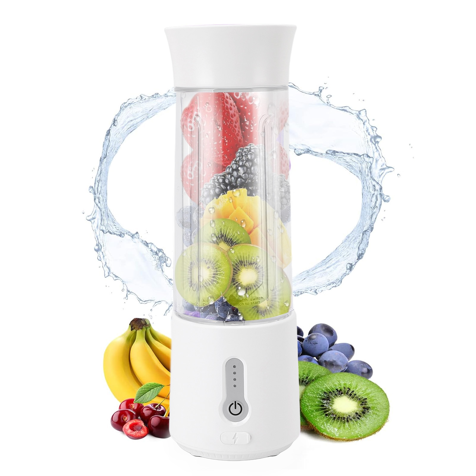 Portable Blender, 6 Blades One Click Operating Smoothie Blender  for Gym Kitchen