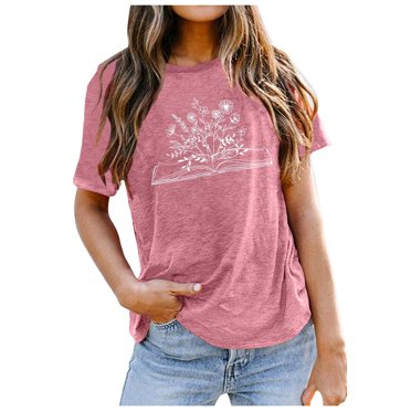 LUOGENLI T-shirts pour Femme pour Femmes T-Shirt à Manches Courtes Imprimé à Col Rond pour Femme T-shirts Amusants pour Femmes T-shirts Graphiques T-shirts de la Saint-Valentin pour Femmes T-shirts Graphiques T-shirts Amusants de Pâques TG