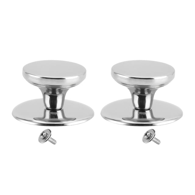 maskred 2x Insulated Silicone Base Lid Cap High Temperature Resistance Heat-resistant Flat (Silver) large size
