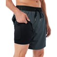 thumbnail image 1 of Shorts de Bain pour Hommes 5 Pouces à Séchage Rapide avec Poche Zippée de Compression, 1 of 19