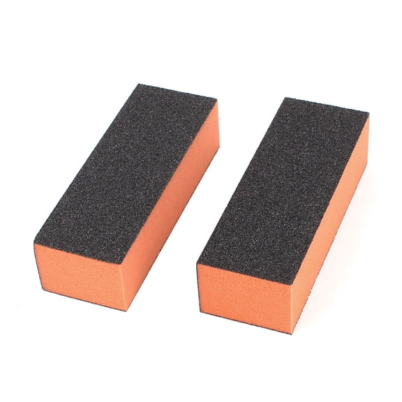 Unique Bargains 2pcs Nail Polishing Nail Art Buffer Sanding Block File Manicure Padicure in Black