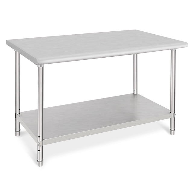 Stainless Steel Work Table - Heavy Duty Kitchen Prep Table Workbench, NSF Commercial Work Table with Adjustable Under Shelf, Food Prep Worktable for Hotel, Garage, Restaurant, Home - 48 x 30 Inch