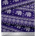 thumbnail image 3 of Soimoi Poly Georgette Fabric Aztec & Tribal Elephant Animal Printed Fabric 1 Yard 42 Inch Wide, 3 of 3