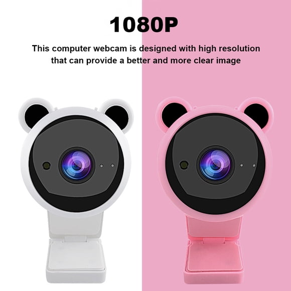Laptop 1080P Resolution Webcam with Microphone Computer Noise Cancelling USB Camera Home Network Meeting Cam Desktop PC Supplies White