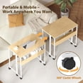 thumbnail image 3 of BeesClover Folding Desk Mobile Small Rolling Computer Desk,24.8 Inch Foldable Laptop Cart Table with Wheels,Portable Office Desk for Small Space Couch Bed,Easy Assembly, 3 of 8