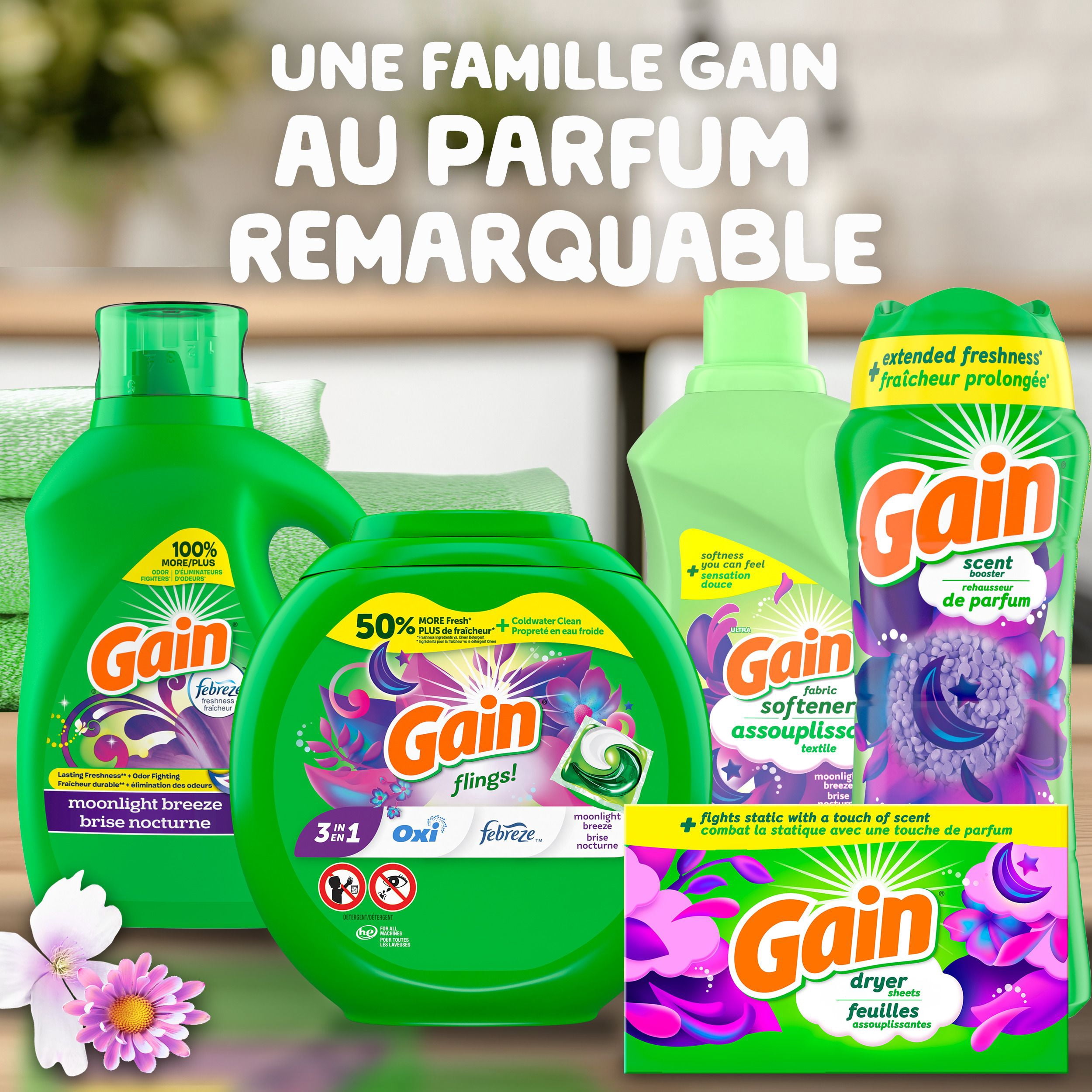 Gain Laundry Scent Booster, Moonlight Breeze Scent, 853 g
