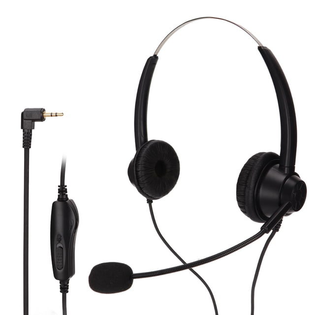 Wired Telephone Headset, Noise Cancelling Customer Service Headphone Lightweight Soft With Mic Mute For Business