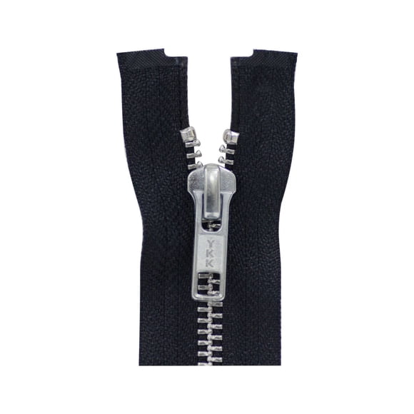 COSTUMAKERS Heavy-Duty Separating Zipper 70 cm (27.6 in), Black, #5 Metal Teeth