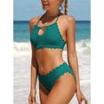 thumbnail image 3 of Charmo Women Keyhole Cutout Bikini Sexy Two Piece Bathing Suits Mid Rise Swimsuits, 3 of 5