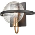 thumbnail image 2 of ELK Home Oriah One Light Wall Sconce Matte Black Mercury Glass Shade, 2 of 5