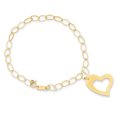 thumbnail image 1 of 14k Yellow Gold Dangle Heart Bracelet Charm Love, 1 of 6