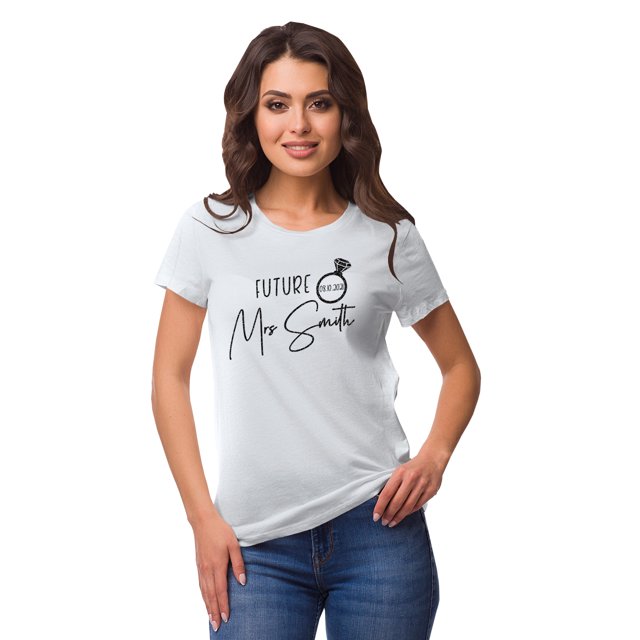 Inkdotpot Personalized Womens Tshirt Top Future Mrs WeddingAnnouncement Shirt-R8