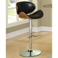 thumbnail image 2 of Bowery Hill Faux Leather Curved Seat Adjustable Bar Stool in Black, 2 of 2