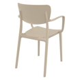 thumbnail image 3 of Pemberly Row Modern Indoor Outdoor Dining Arm Chair in Taupe, 3 of 7