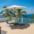 thumbnail image 3 of CHUANK 9ft Outdoor Market Table Patio Umbrella with Button Tilt and 8 Sturdy Ribs  Green, 3 of 6