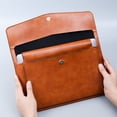 thumbnail image 4 of Magnetic Lock Leather File Bag - A4 Paper Document Holder with Secure Closure, Imitation Leather Briefcase Folder for Business, Office, School, Water-Resistant and Professional Design, 4 of 9