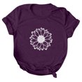 thumbnail image 2 of SMihono Hauts pour Femmes Été Chic Décontracté Mode T-shirt d'Été pour Femmes à Col Rond à Manches Courtes Imprimé Blouse T-shirt Oversize pour Femmes, 2 of 4
