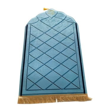 Portable Prayer Rug: Thick Embossed Flannel Prayer Mat With Sponge Base For Indoor/Outdoor Use