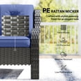 thumbnail image 4 of Outsunny Canapé d'Extérieur 3 Places avec Coussins en Rotin pour Patio Bleu Foncé, 4 of 10