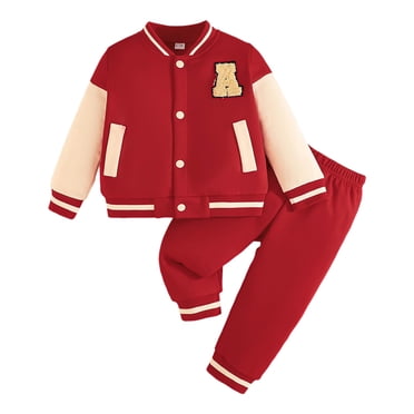 Zshosam Toddler Boy Outfits Baby Boy New in Town Long Sleeve Romper Long Pants Set 2Pcs Newborn Fall Winter Clothes Size 3T 4T,(Red 3-4 Years)