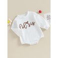 thumbnail image 3 of Faithtur Sister Matching Romper Outfits Letter Print Long Sleeve Round Neck Sweatshirt Toddler Fall Clothes, 3 of 9
