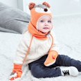 thumbnail image 3 of 1 Set Children Hat Breathable Windproof Acrylic Fiber Cartoon Printed Baby Scarf Mitten Cap Kit for Outdoor, 3 of 10