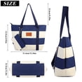 thumbnail image 3 of Sac Fourre-Tout pour Femmes à Rayures Grande Capacité Sac Fourre-Tout en Toile Sac Fourre-Tout de Voyage à Bandoulière avec Pochette, 3 of 10