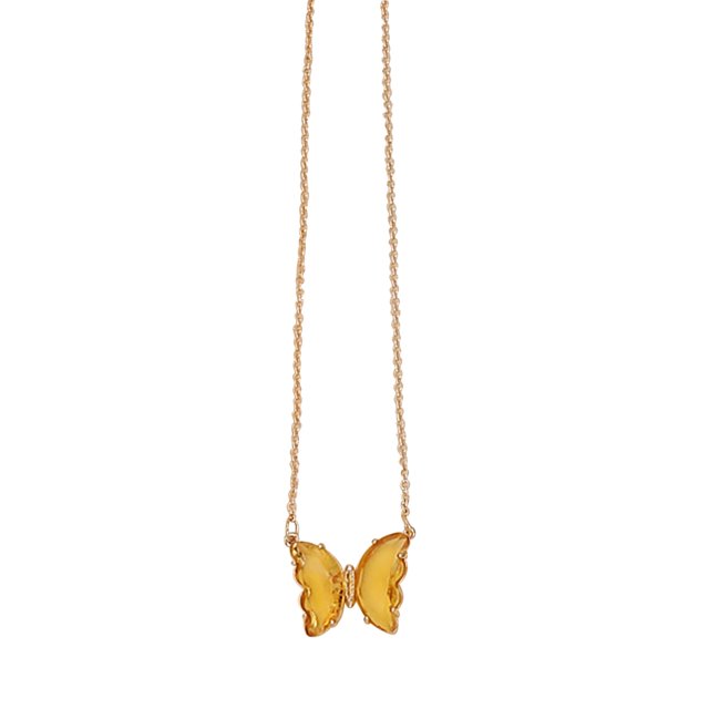 PVCS Collier Papillon Multicolore pour Femmes, Chaîne de Clavicule en Cristal avec Pendentif