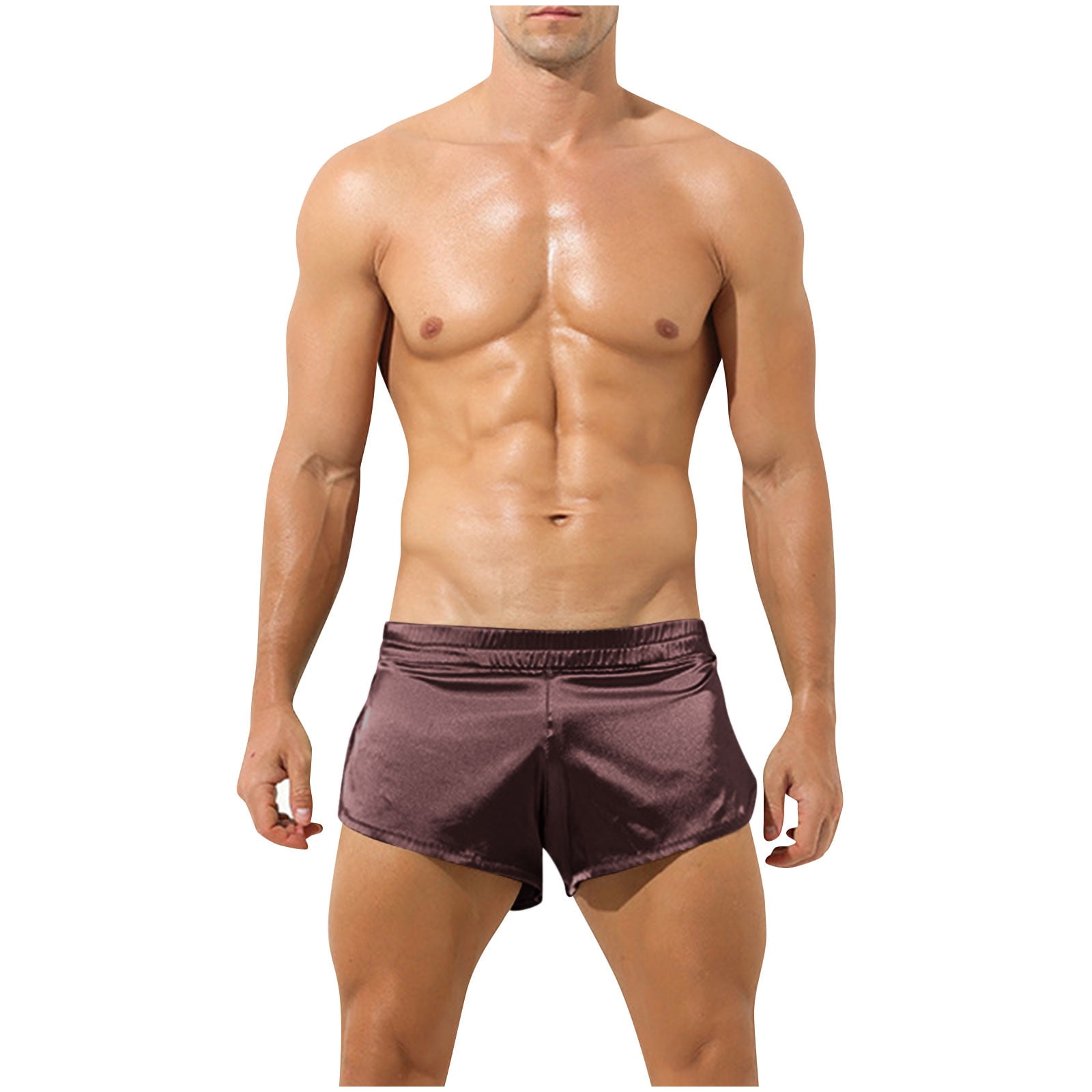 Rbaofujie Mens Thongs And G String Men's Solid Color Ruffled Men's Front Split Pants Thin Oversized Underwear Men'S Underwear