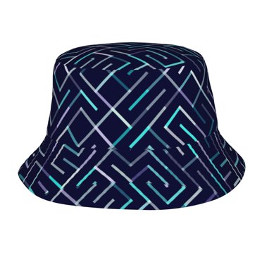 ZICANCN Labyrinthine Stripe Line Bucket Hat, Unisex Print Double-Side-Wear Bucket Hat for Golf Fishing Beach Outdoor