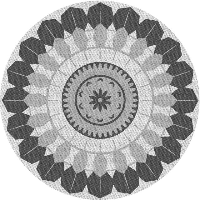 Ahgly Company Machine Washable Indoor Round Transitional Smokey Gray Area Rugs, 6' Round