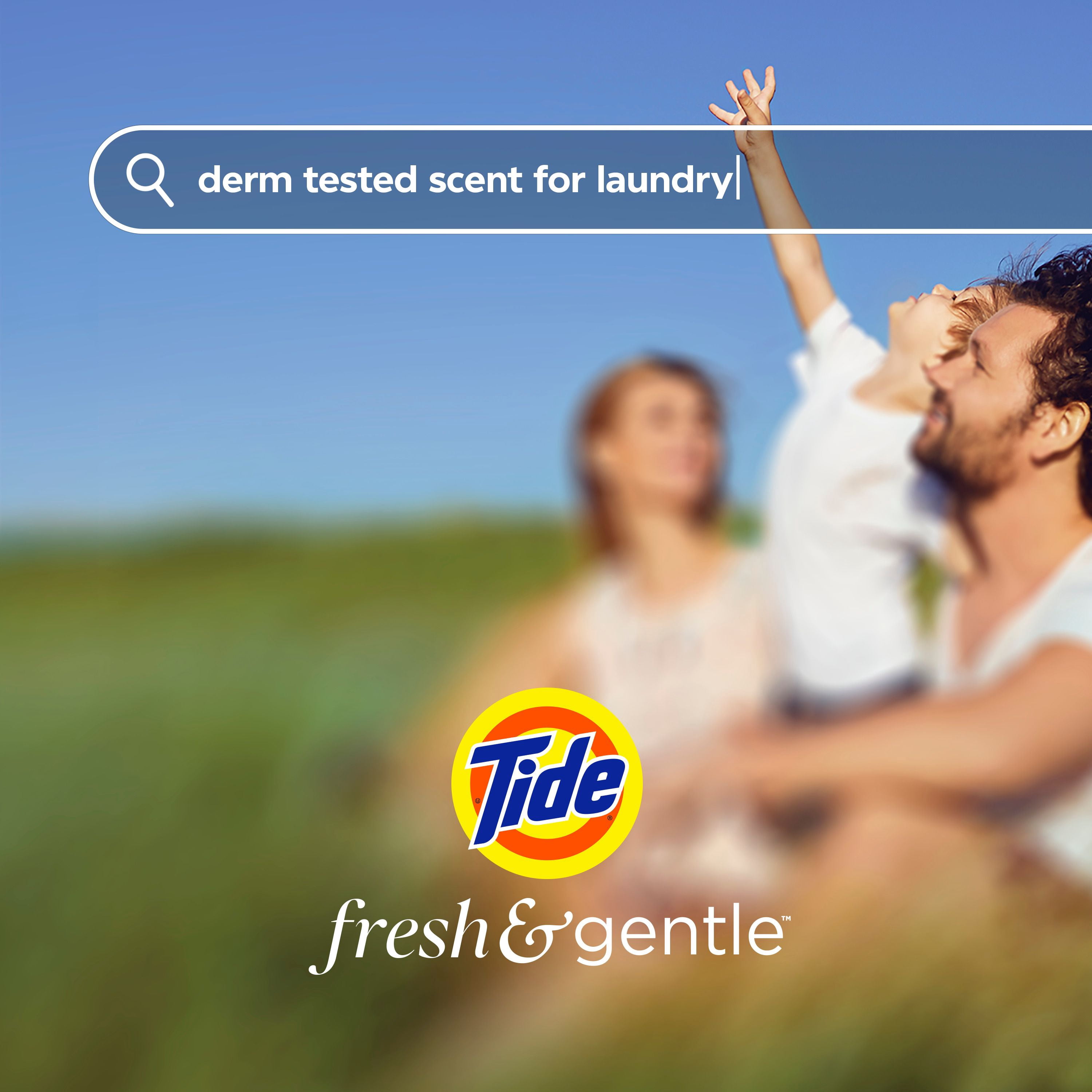 Tide Fresh & Gentle liquid laundry detergent, 100 Loads, Soft Lavender Scent, Gentle laundry soap with nature inspired freshness, Dermatologist tested, 100% free of added dyes and heavy perfumes