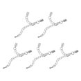 thumbnail image 1 of Unique Bargains 10Sets 4mm Leather Cord End Caps with Lobster Clasps & Extender Chain for DIY, Rhodium Tone, 1 of 7