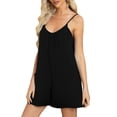 thumbnail image 1 of AherBiu Rompers for Women Casual Loose Summer Jumpsuits Spaghetti Strap Overalls Shorts with Pockets, 1 of 7