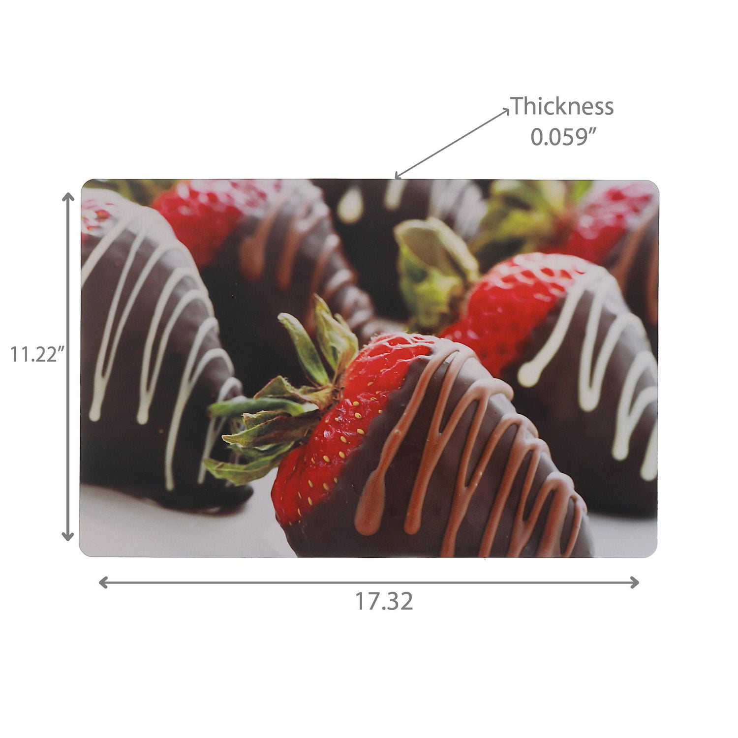 Set De Table En Plastique Fraise Enrobée De Chocolat - Lot De 12