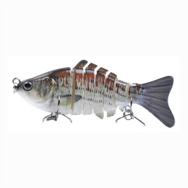 3.9in / 0.53oz Bionic Multi Jointed Hard Bait S Swimming Action Fishing Lure 7 Segment Sinking Fishing Lure VIB Bait Crankbait 3D Eyes Lifelike Artificial Fishing Lures Hook with Treble Hook