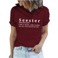 thumbnail image 2 of LSLJS Women's Funny Printed Pattern Casual Fashion Soild Color Short Sleeve Tops Blouse, 2 of 6