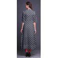 thumbnail image 4 of Bimba Robe Anarkali Grise à Imprimé Géométrique Losange pour Femmes, Col Mandarin, Kurtis Indiens, Kurta Asymétrique - Très Petit, 4 of 5