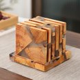 thumbnail image 1 of Suncoda Coaster , Ensemble de 6 Pcs Circulaires Incluant avec Résine en Bois Utilisé comme Table Aristocratique, 1 of 4