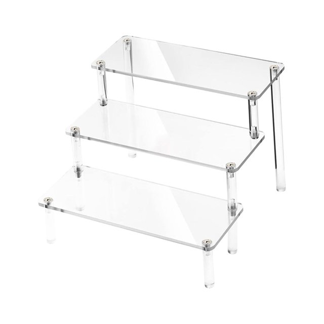 yingyy Thicken Acrylic Display Stand Showcase Fixtures-Conutertop Desktop Organization Shelf Three Layer 20cm