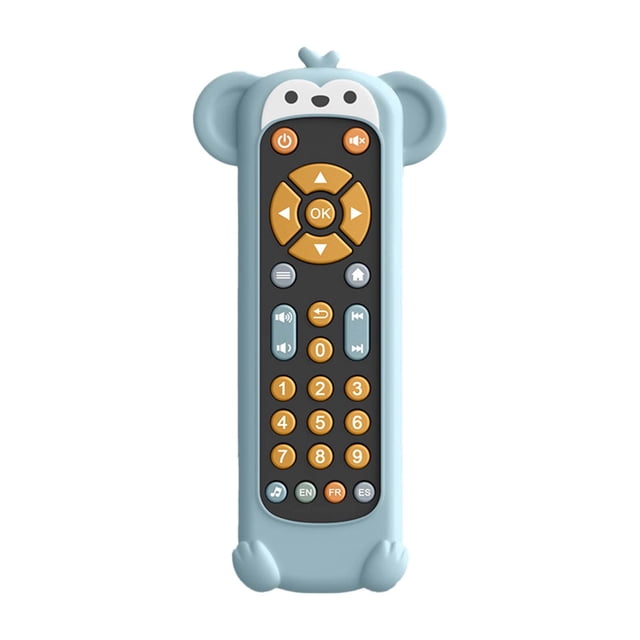 Baby TV Remote Control Toy With Light And Sound Realistic Controller For Young Children With 3 Languages Early Education Learning Music Toy Preschool Baby Boys And Girls