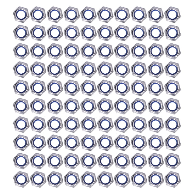 Écrou de Verrouillage en Acier Inoxydable, 100 Pcs Écrou de Verrouillage à Insert en Nylon Écrou de Verrouillage à Insert en Nylon Durabilité Améliorée