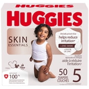 Huggies Skin Essentials Baby Diapers, Size 5 (27+lbs), 50 count