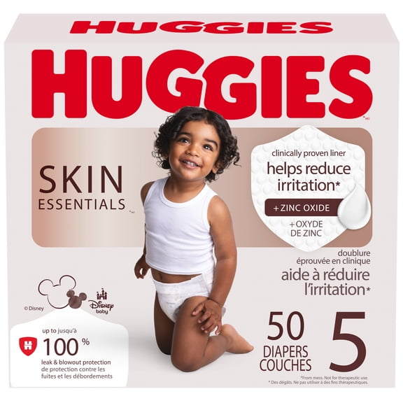 Huggies Skin Essentials Baby Diapers, Size NB-6, 84-42 Count