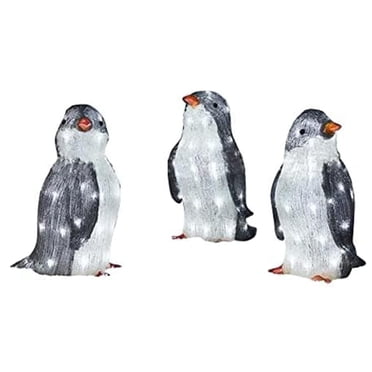 Light-Up Penguin Christmas Holiday Decoration, LED Christmas Lighted Penguin Outdoor Decorations Christmas Ornaments with Light for Ground Lawn Outdoor Decor