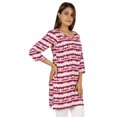 thumbnail image 2 of Moomaya Womens Tops Rayon Block Print Tunic 3/4th Sleeve Tunic Summer Blouse, 2 of 8