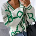 thumbnail image 4 of 2025 Cardigan pour Femmes Chandail Classique Femmes Plus Chandails Col Ras du Cou Col à Boutons Tenue de Vacances pour Femmes Tricot devant Ouvert, 4 of 4