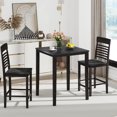 thumbnail image 2 of Gymax 3 PCS Counter-Height Dining Table Set for 2 Square Kitchen Table & 2 Bar Chairs, 2 of 9